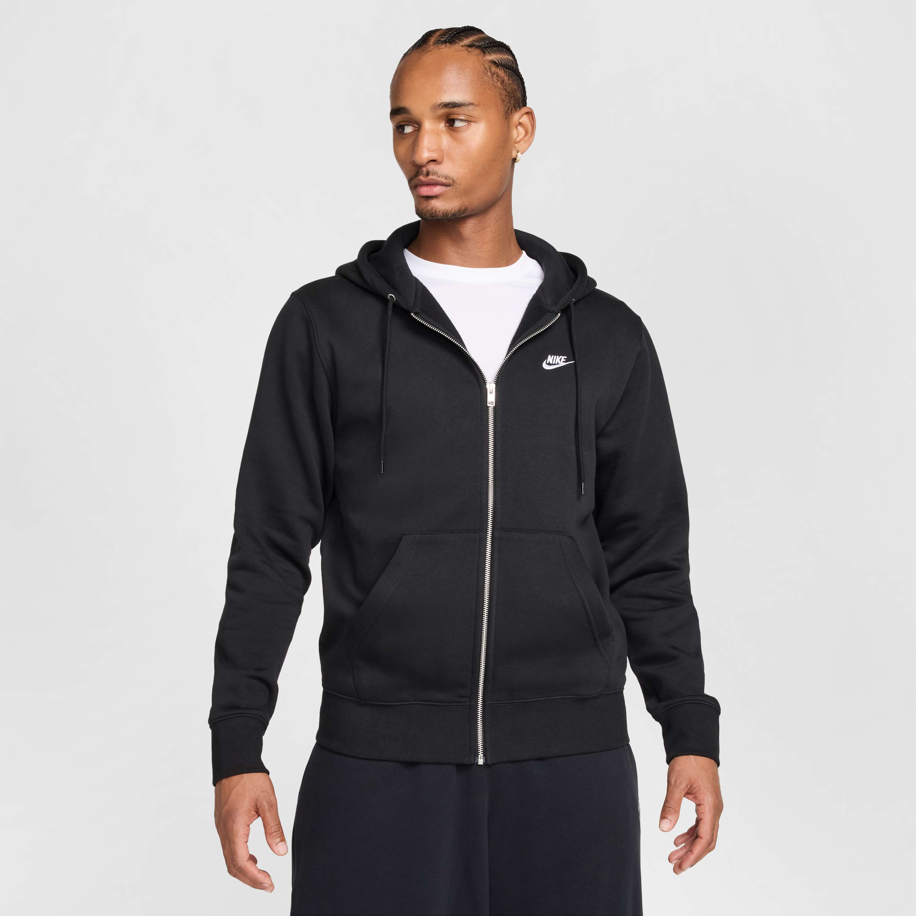 Nike Club Polerón de frisa con capucha y cierre completo para hombre