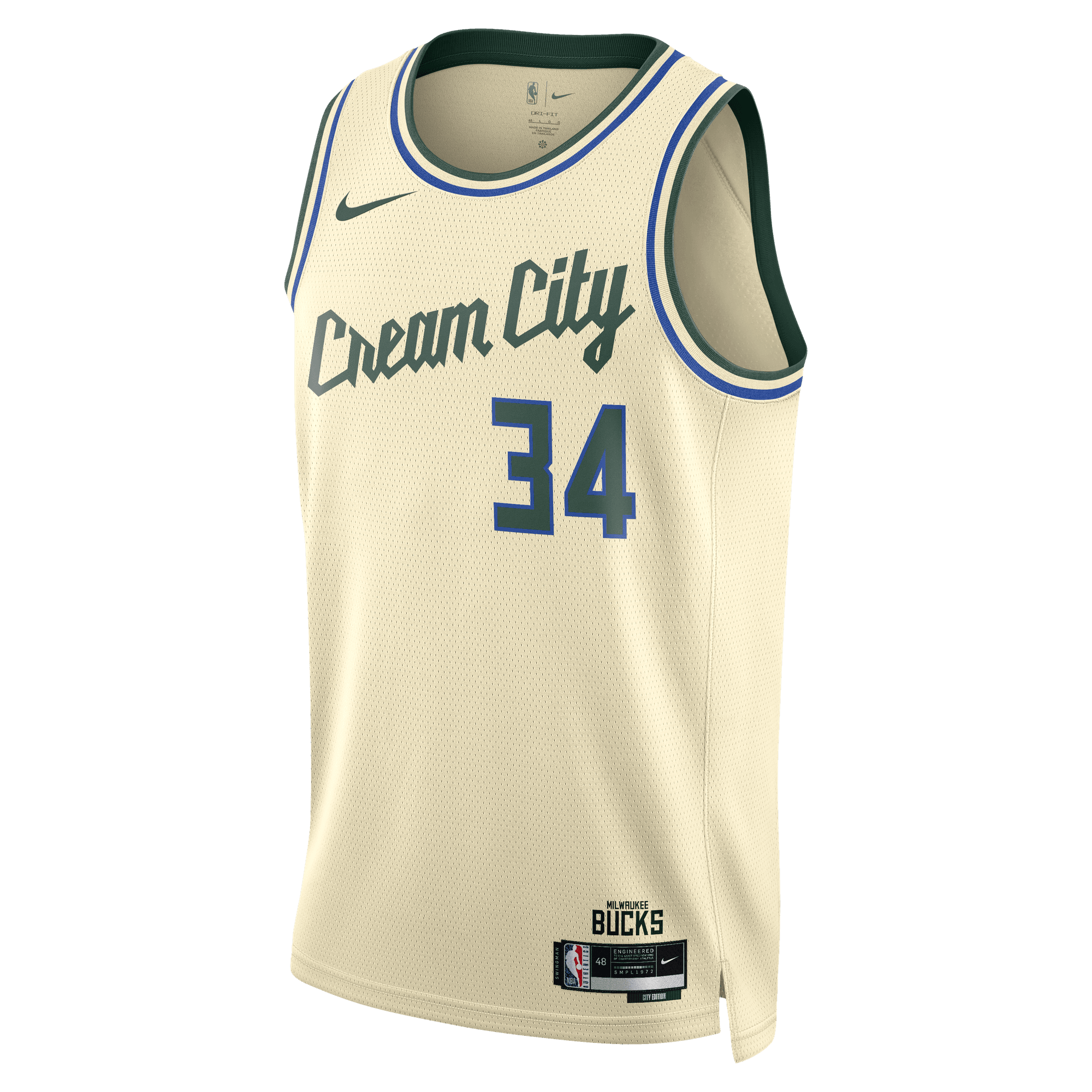 Giannis Antetokounmpo Milwaukee Bucks City Edition Polera Nike NBA  para hombre