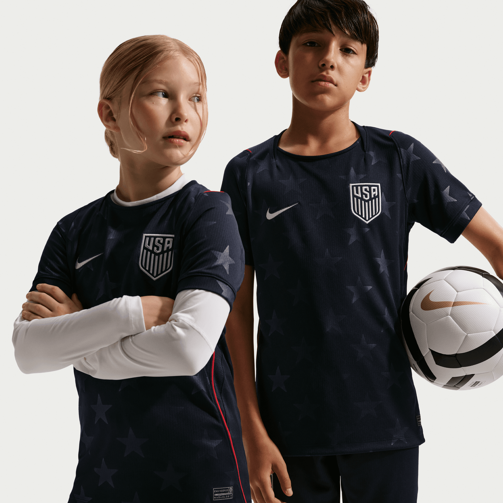 USMNT 2026 Stadium Away Camiseta de fútbol Dri-FIT para niños talla grande