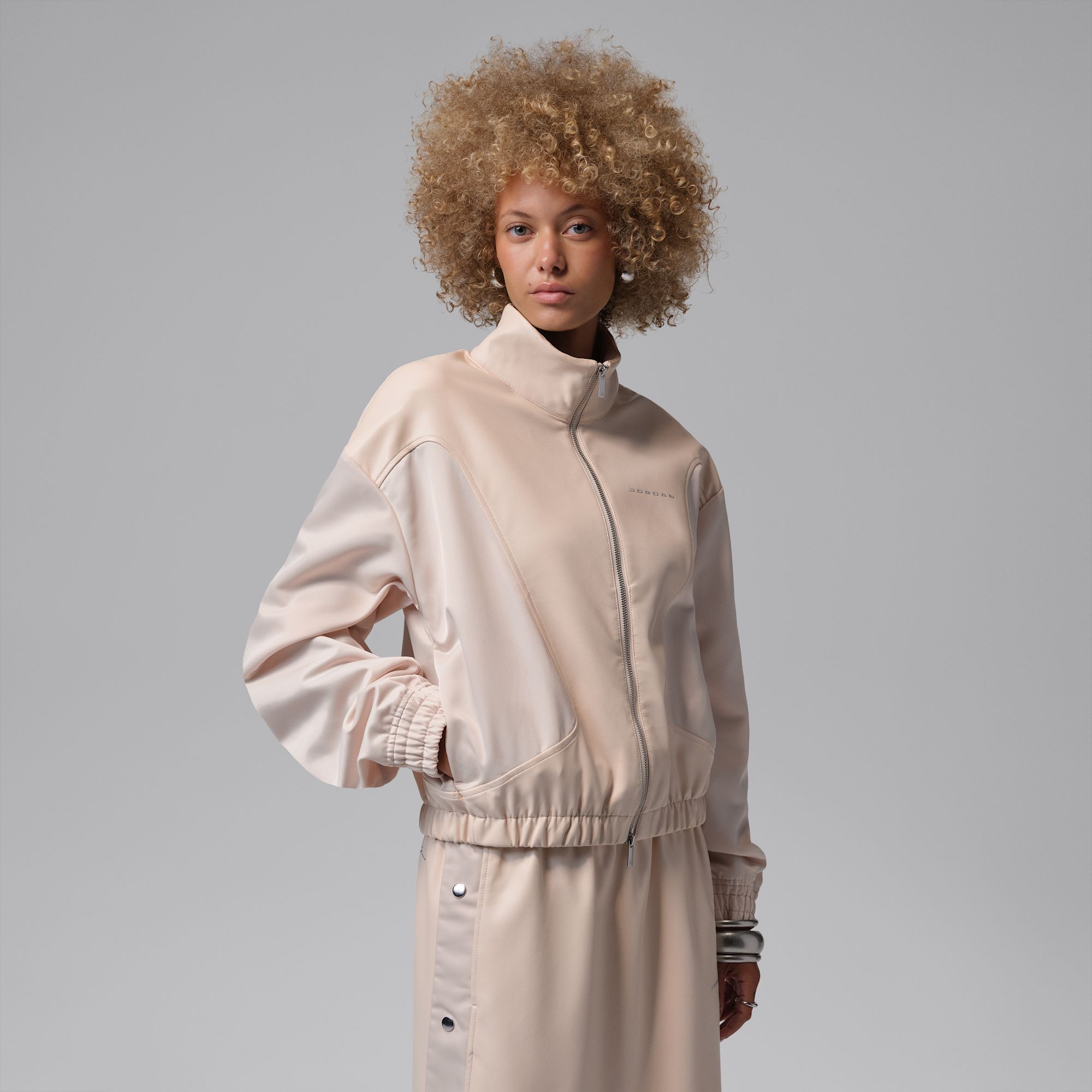 Jordan Flight Chaqueta de cuero sintético para mujer
