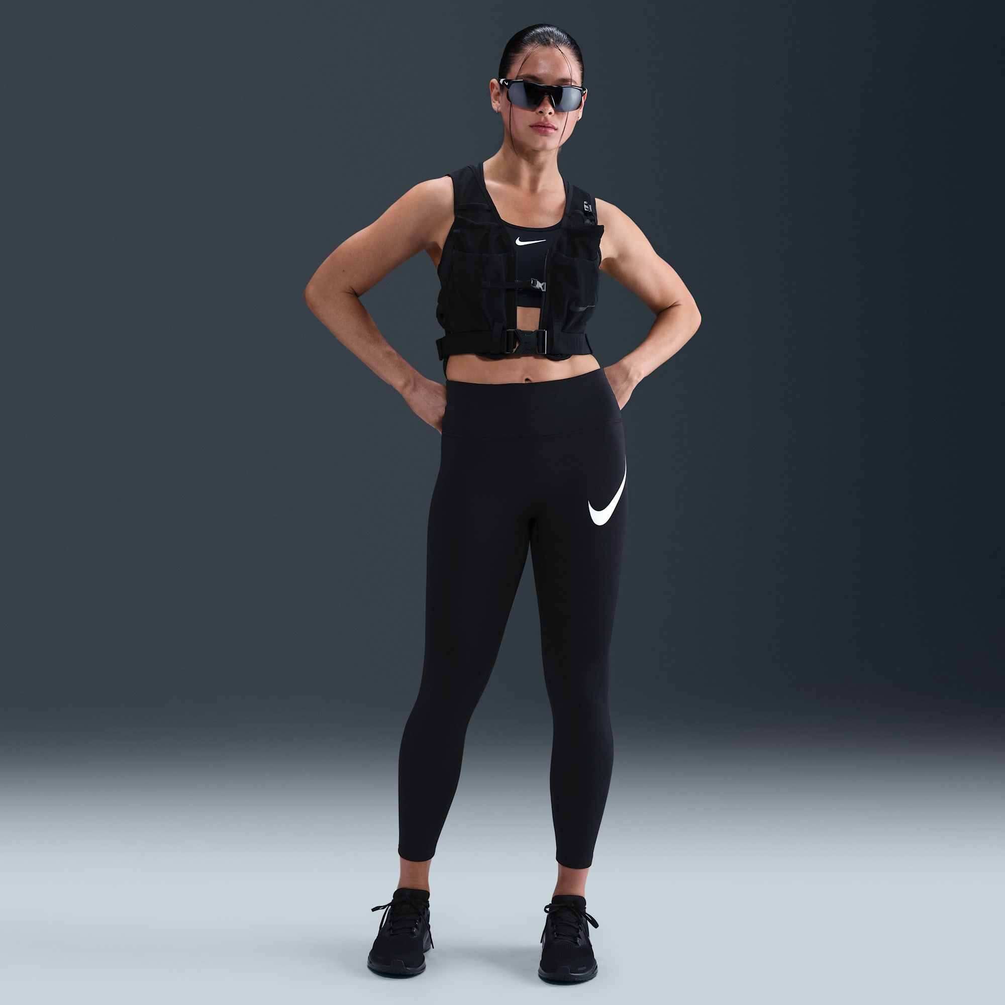 Nike Tempo Swoosh Run Calzas de tiro alto de 7/8 para mujer