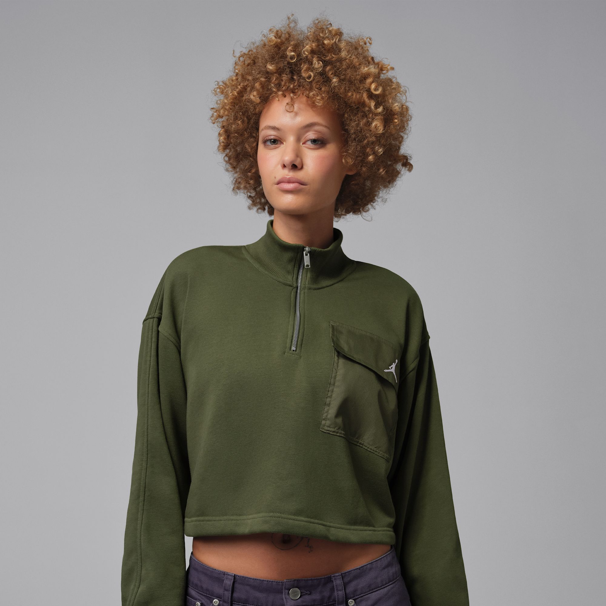 Jordan Brooklyn Fleece Hike Mike Top con cierre de un cuarto para mujer