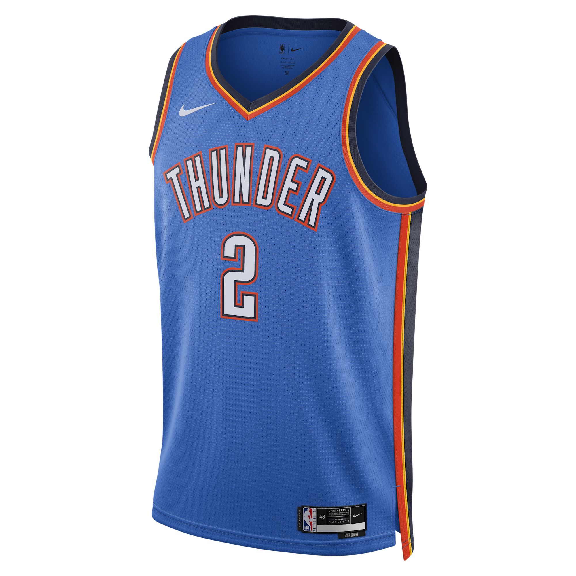 Oklahoma City Thunder Icon Edition Jersey de básquetbol Nike Dri-FIT NBA Swingman para hombre