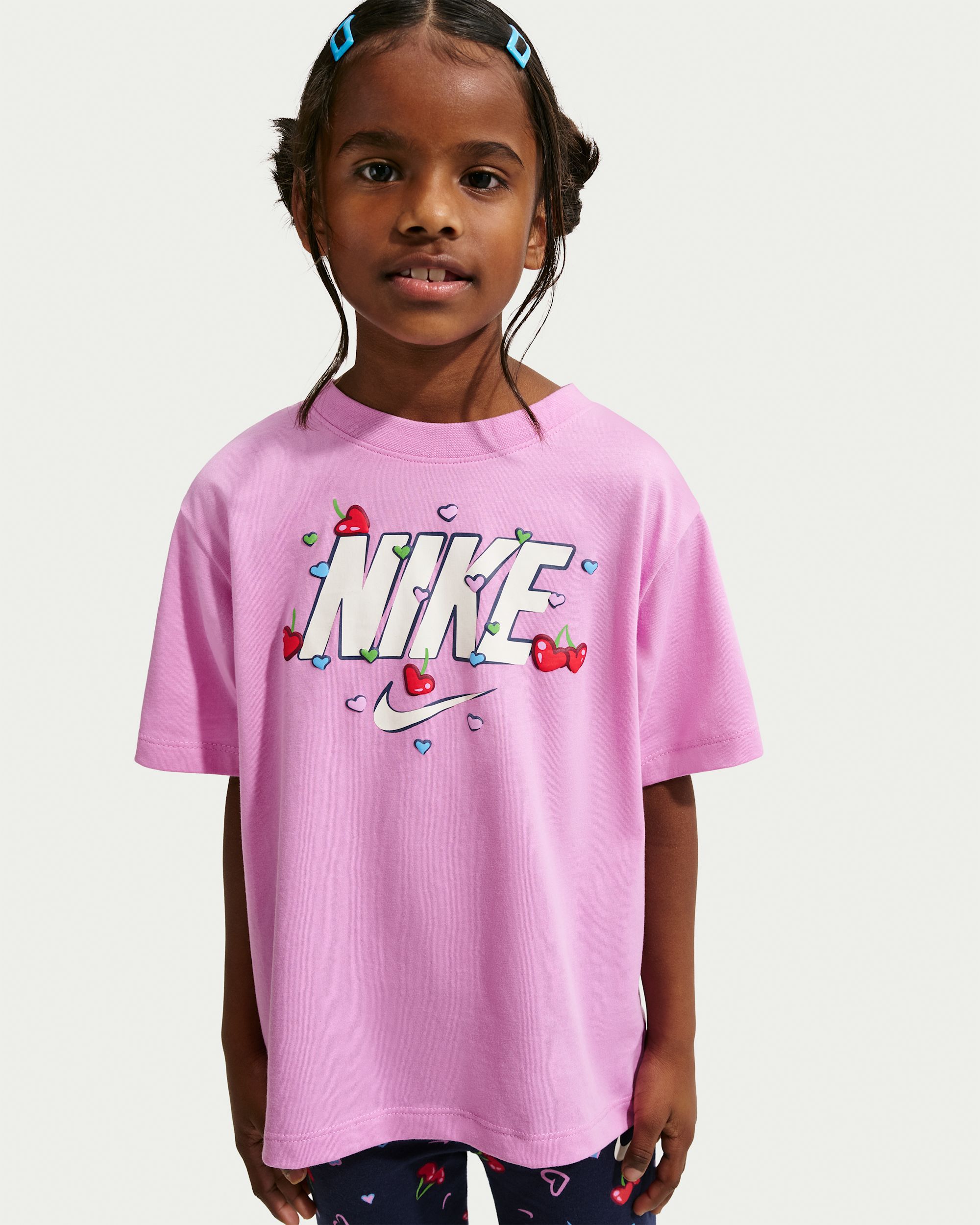 Nike Cherry Polera de corte cuadrado para niños talla pequeña