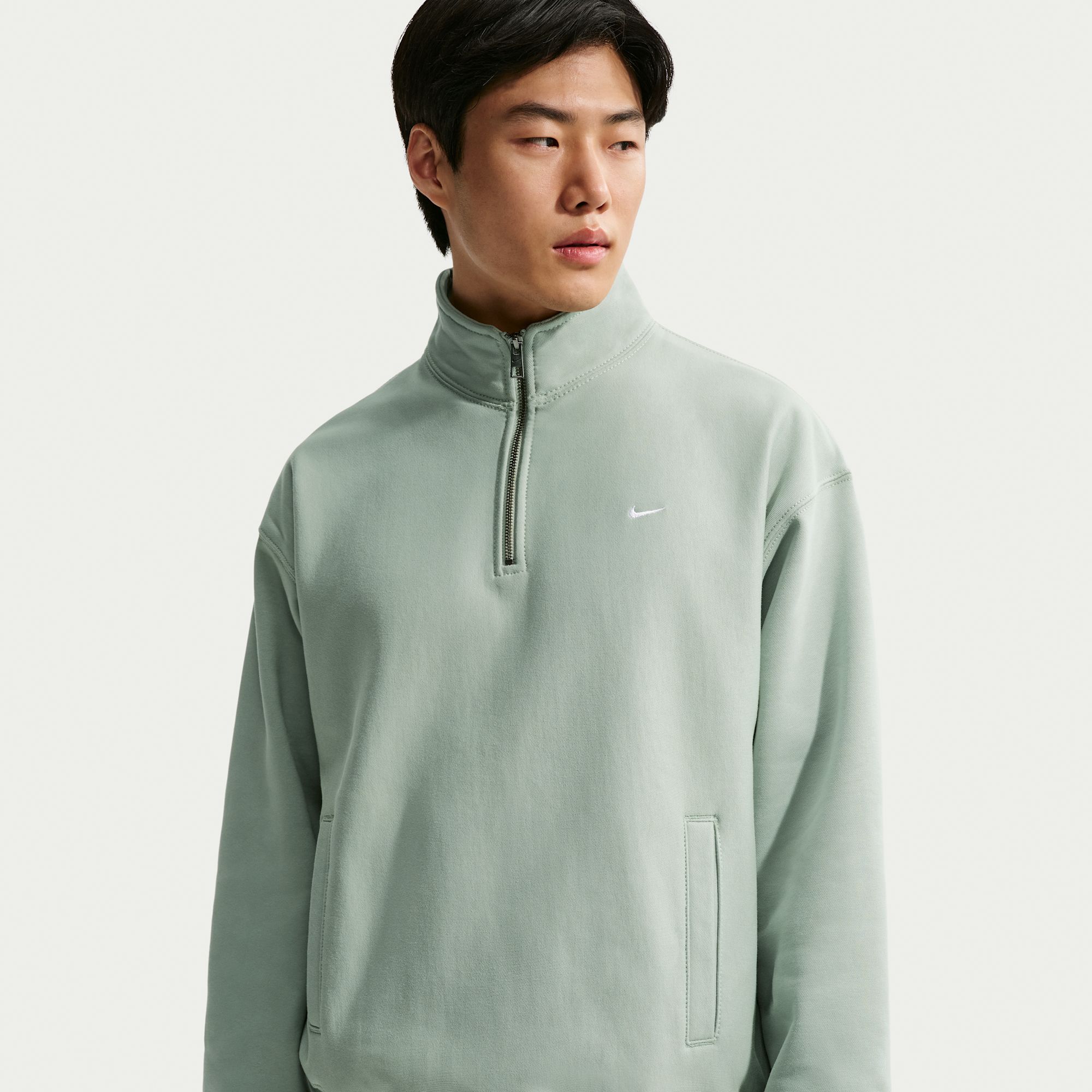 Nike Solo Swoosh Polerón de cierre de un cuarto de tejido Fleece para hombre